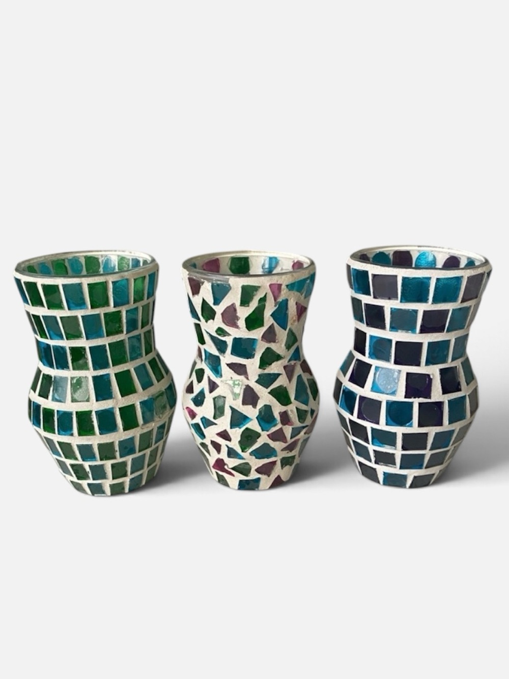 Mosaic Colorful Vases 4.75"